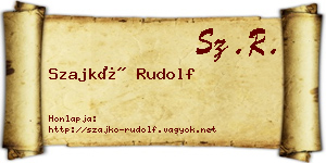 Szajkó Rudolf névjegykártya